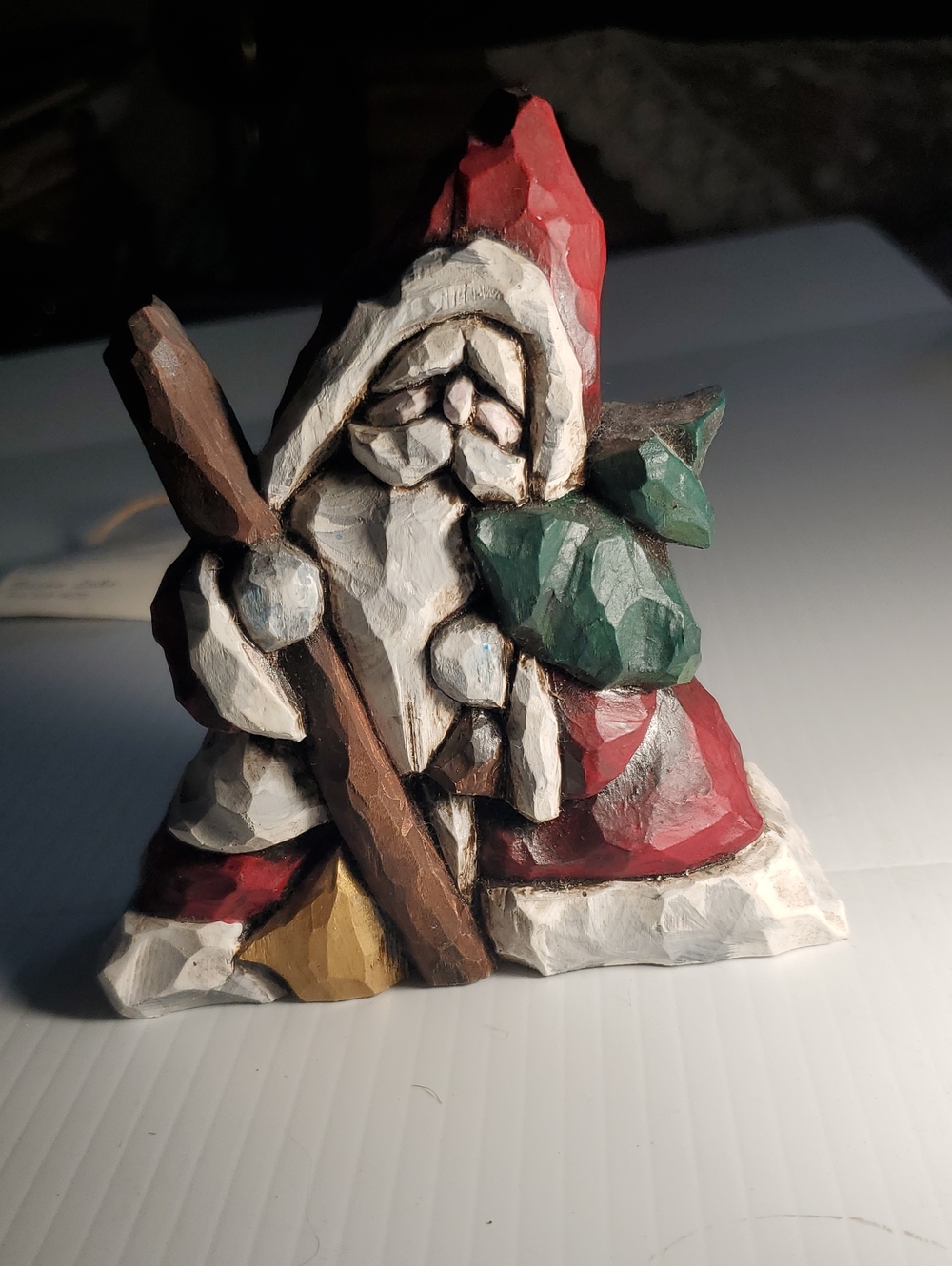 Hand-Painted Red Santa Figurine Holiday Home Art